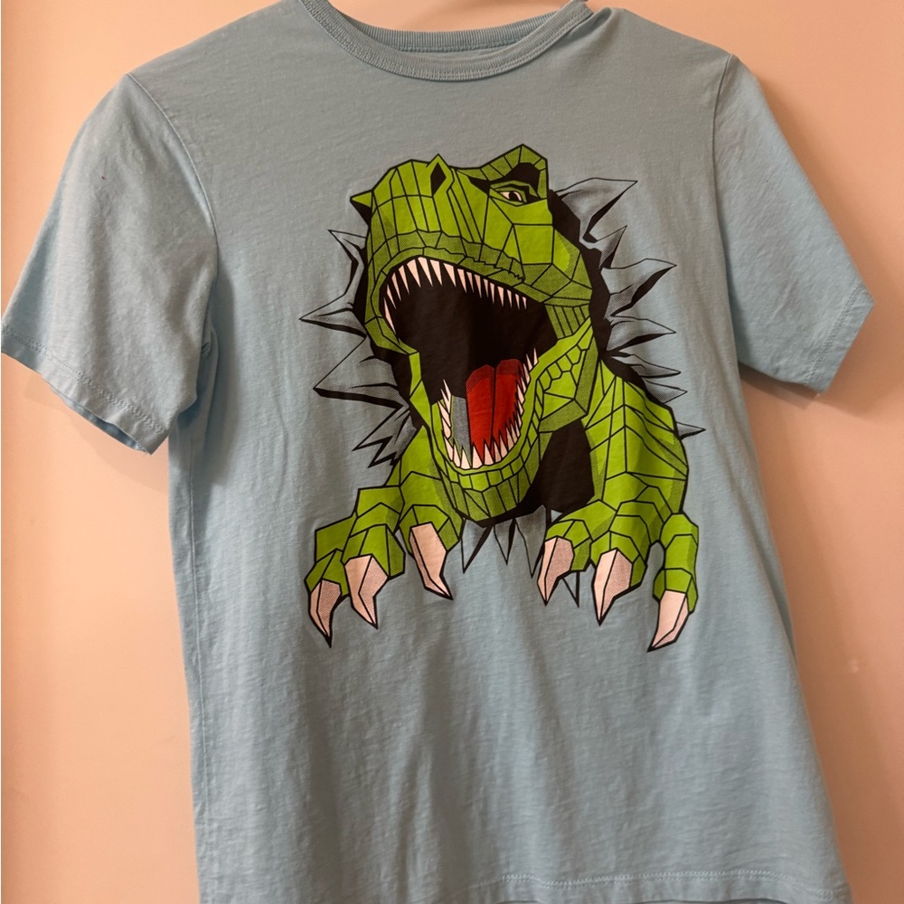 The Children's Place Dino Graphic Tee - Light Blue and Green